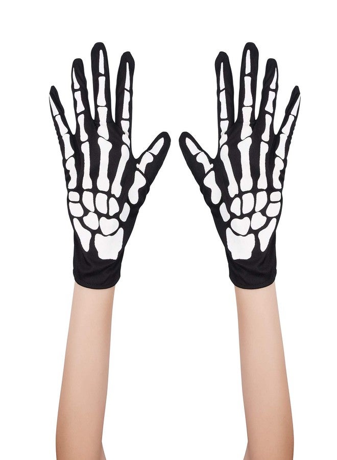 Mr Warm Halloween Skeleton Gloves,Full Finger Skeleton Pattern Gloves Cosplay Costume Accessories for Men Women Adults - Image 3
